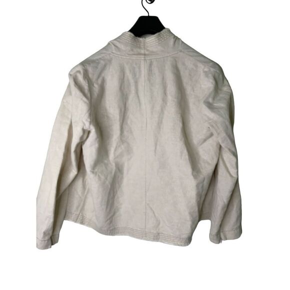 Lafayette 148 linen cotton blazer jacket burlap cream women's size large - Picture 2 of 5